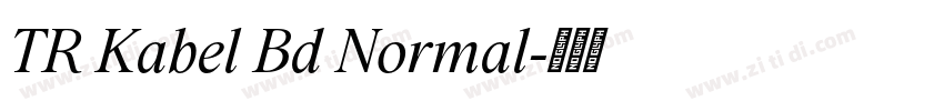 TR Kabel Bd Normal字体转换 TR Kabel Bd Normal字体转换